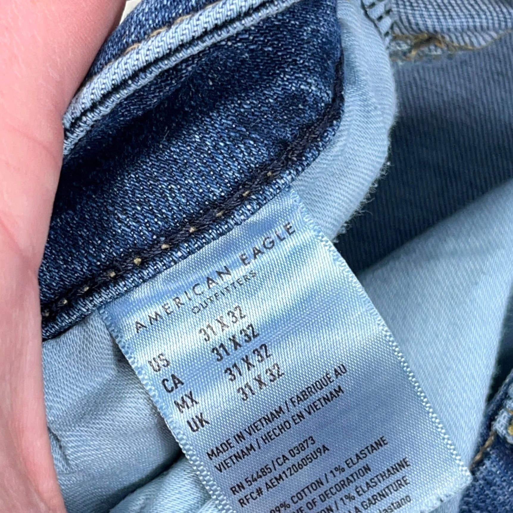 American Eagle Outfitters American Eagle Jeans Men 31x32 Slim Fit Straight Leg Distressed Faded Flex Holes Size US 31 - 5 Thumbnail