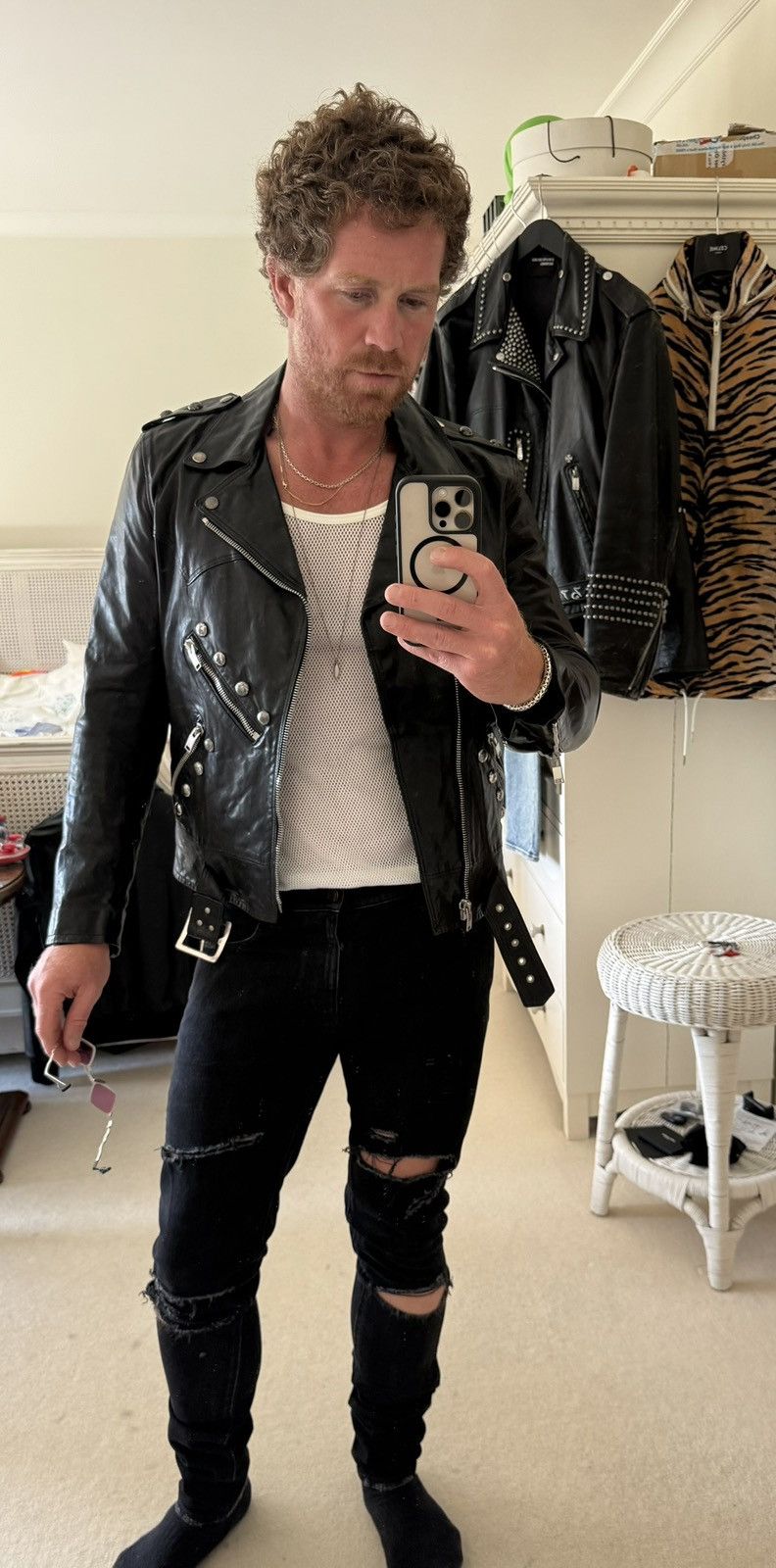 Saint Laurent Paris SS15 Holy Grail Saint Laurent studded leather biker jacket Size US M / EU 48-50 / 2 - 9 Thumbnail