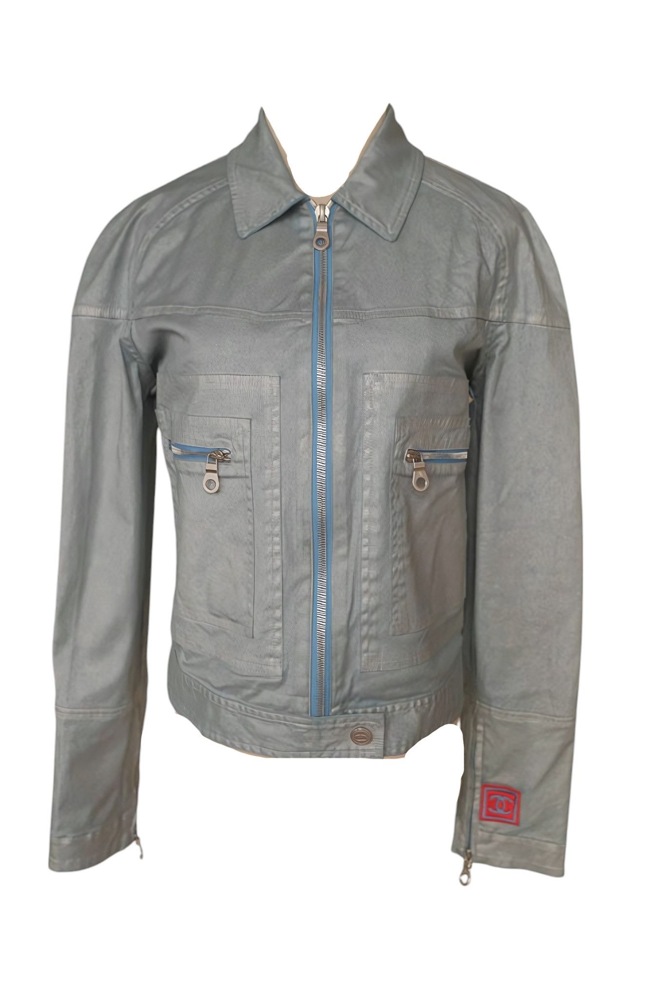 Chanel S/S 2002 CHANEL SPORT METALLIC COTTON SUIT BY KARL LAGERFELD Size S / US 4 / IT 40 - 6 Thumbnail