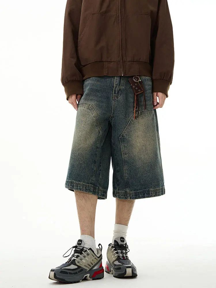 Japanese Brand × Jean Retro loose wide leg straight leg denim shorts Size US 32 / EU 48 - 4 Thumbnail