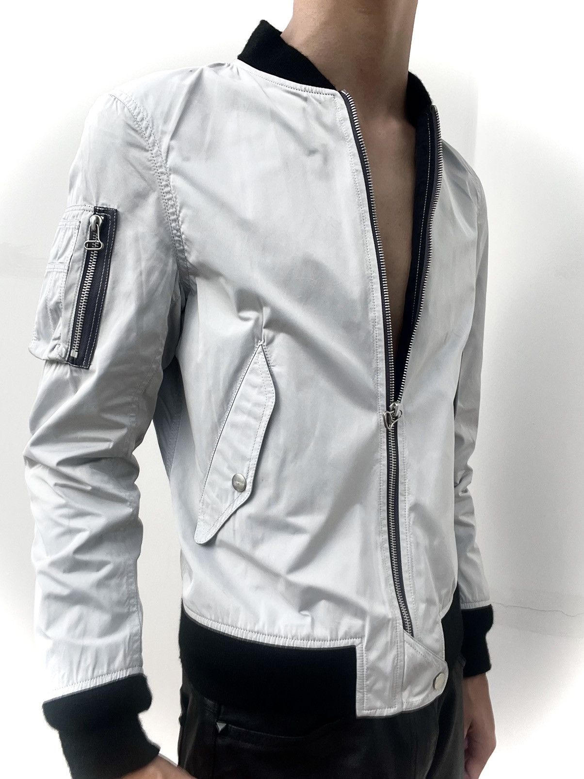 Helmut Lang Helmut Lang Grey Bomber Jacket Size US S / EU 44-46 / 1 - 4 Thumbnail
