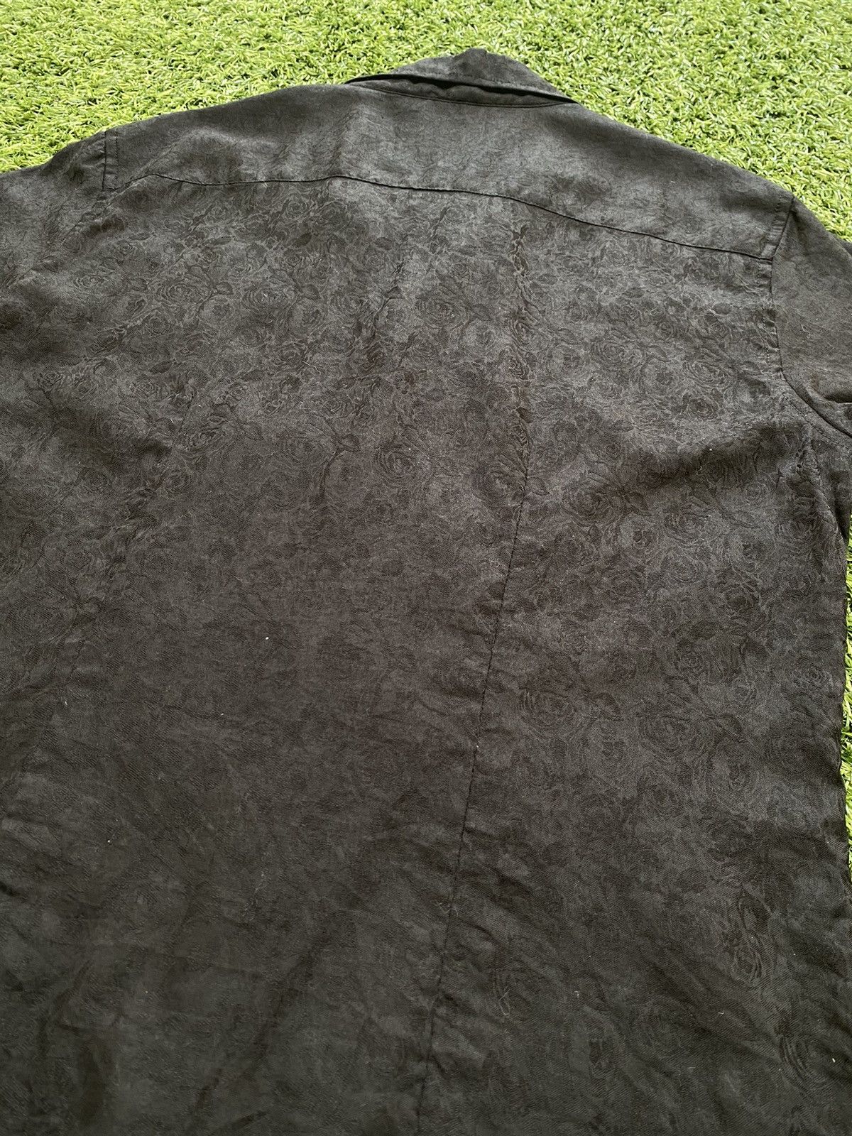 Vintage Tornado Mart Black Roses Open Collar Shirts
