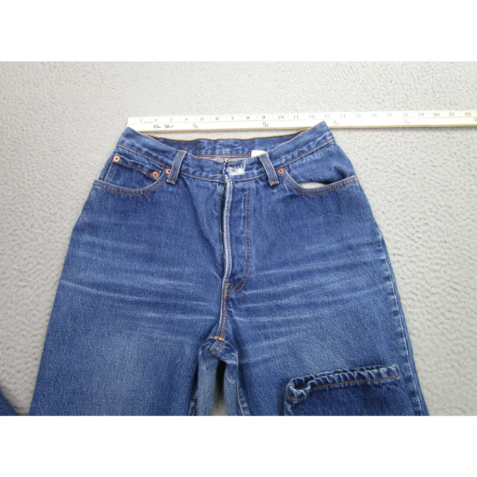 Levi's Vintage Levis 544 Jeans Womens 11 Blue High Rise Tapered Button Fly Made USA 90s Size 32" / US 10 / IT 46 - 4 Thumbnail
