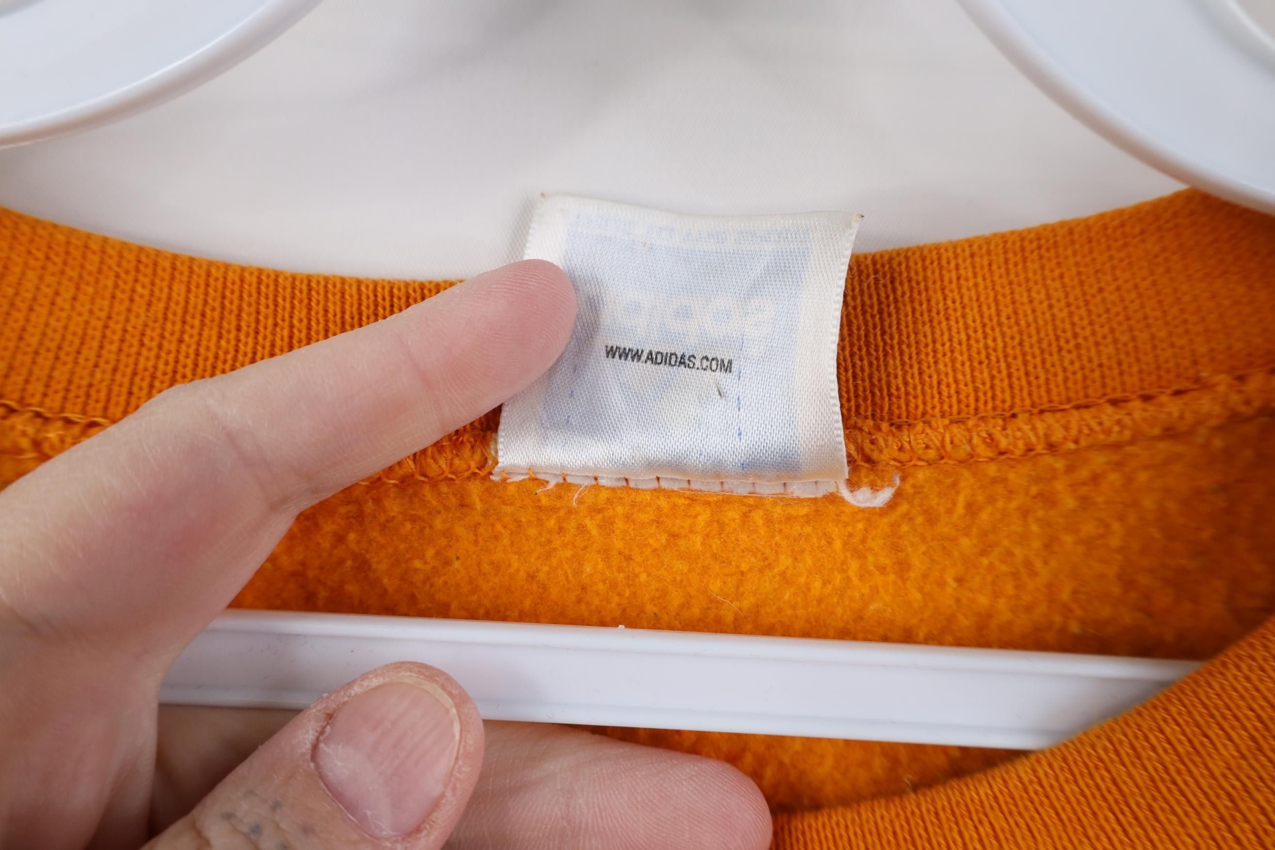 Adidas Vintage 90s Adidas Spell Out Center Logo Sweatshirt Orange Size US XL / EU 56 / 4 - 6 Thumbnail