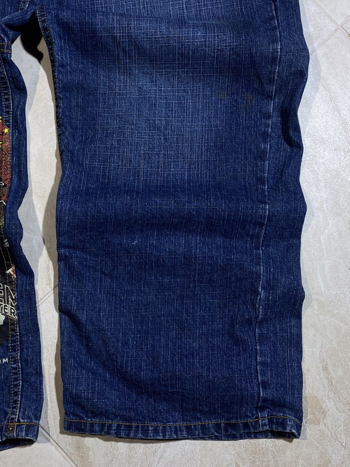 Fubu Crazy Y2K Platinum Fubu Jnco Style Globetrotters 34x34 Jeans Size US 34 / EU 50 - 6 Thumbnail