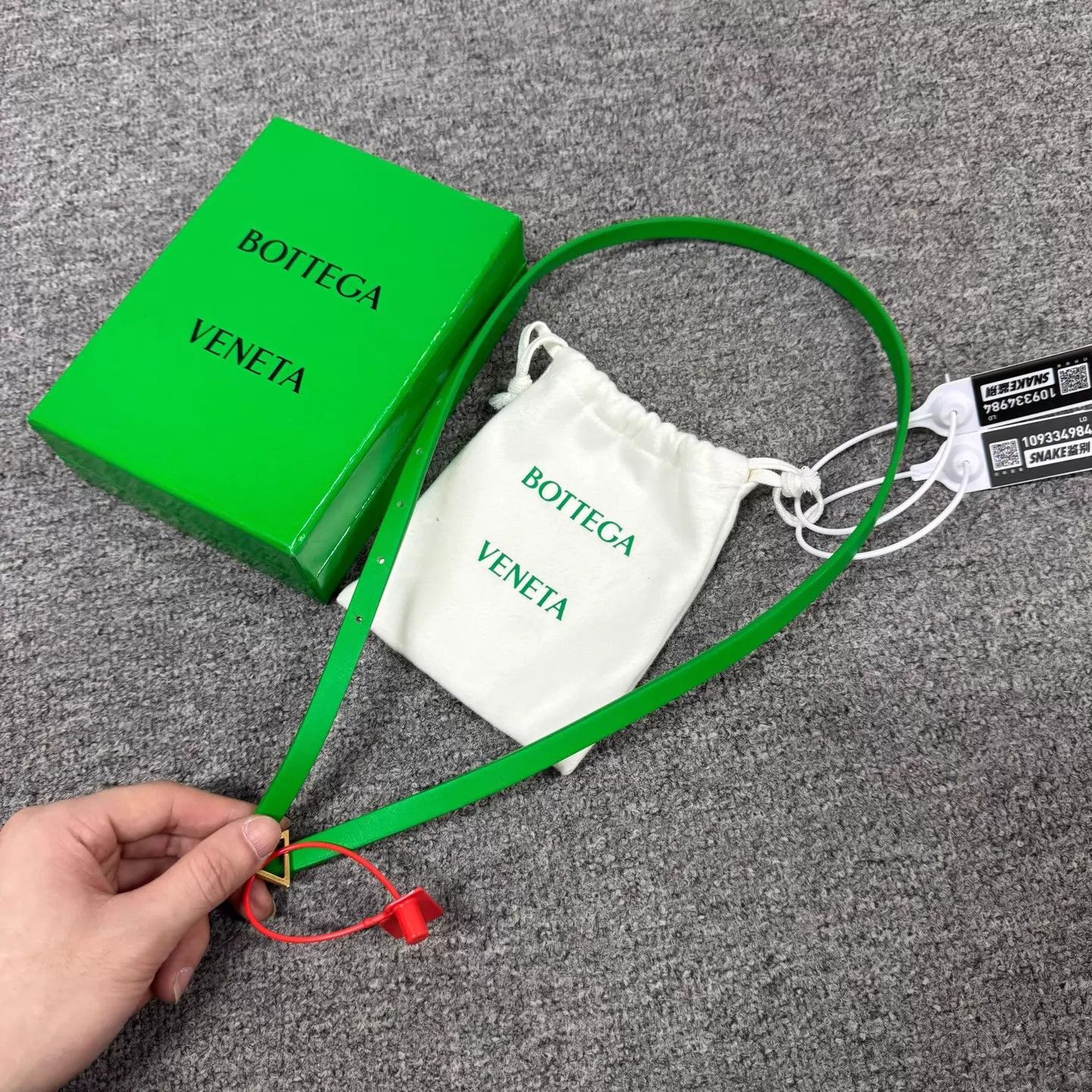 Bottega Veneta BV Green Tri Gold Buckle Narrow Belt 99New 75/30 DustBag Size ONE SIZE - 3 Thumbnail