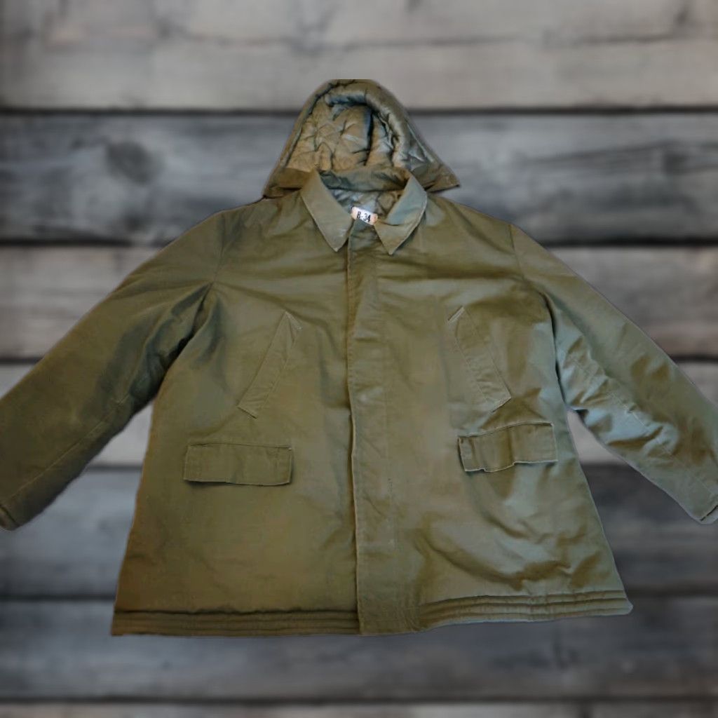 Vintage VINTAGE Military Jacket Workwear Men XL Green Mid-Length Full Zip Pockets 80s Size US XL / EU 56 / 4 - 1 Thumbnail