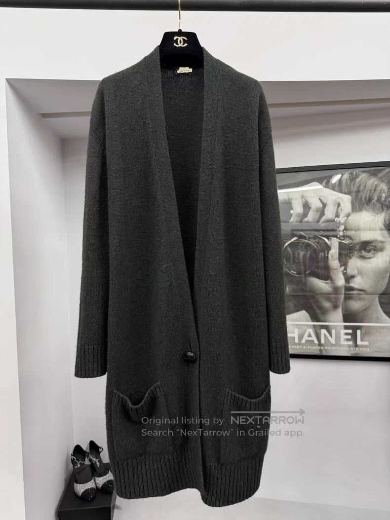 Hermes Hermes Dark Green Single Button Long Knit Cardigan Size XS / US 0-2 / IT 36-38 - 1 Thumbnail