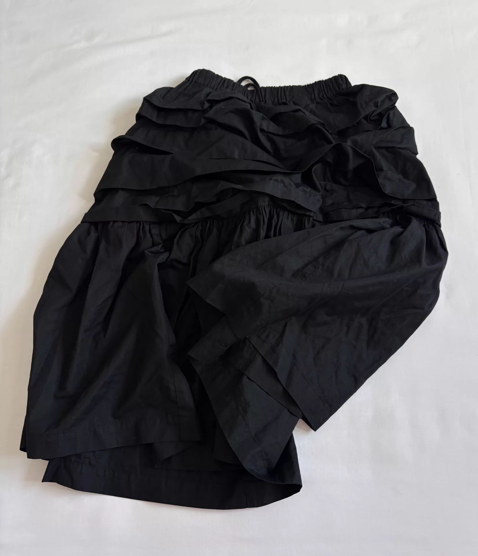 Comme des Garcons CDG Vintage Black Pleated Layered Elastic Waist Skirt Size 24" / US 00 / IT 34 - 9 Thumbnail