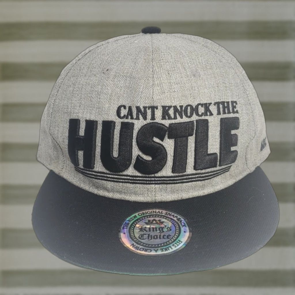 Logo 7 Kings Choice You Can't Knock The Hustle Black SnapBack Hat Basketball Logo Men's Adjustable Hat Size ONE SIZE - 1 Thumbnail