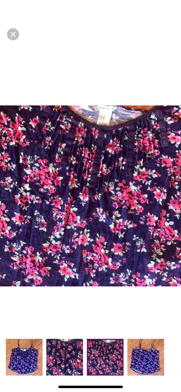 Forever 21 FOREVER 21 FLORAL EMBROIDERED CAMI CROPPED TANK TOP Size M / US 6-8 / IT 42-44 - 3 Thumbnail