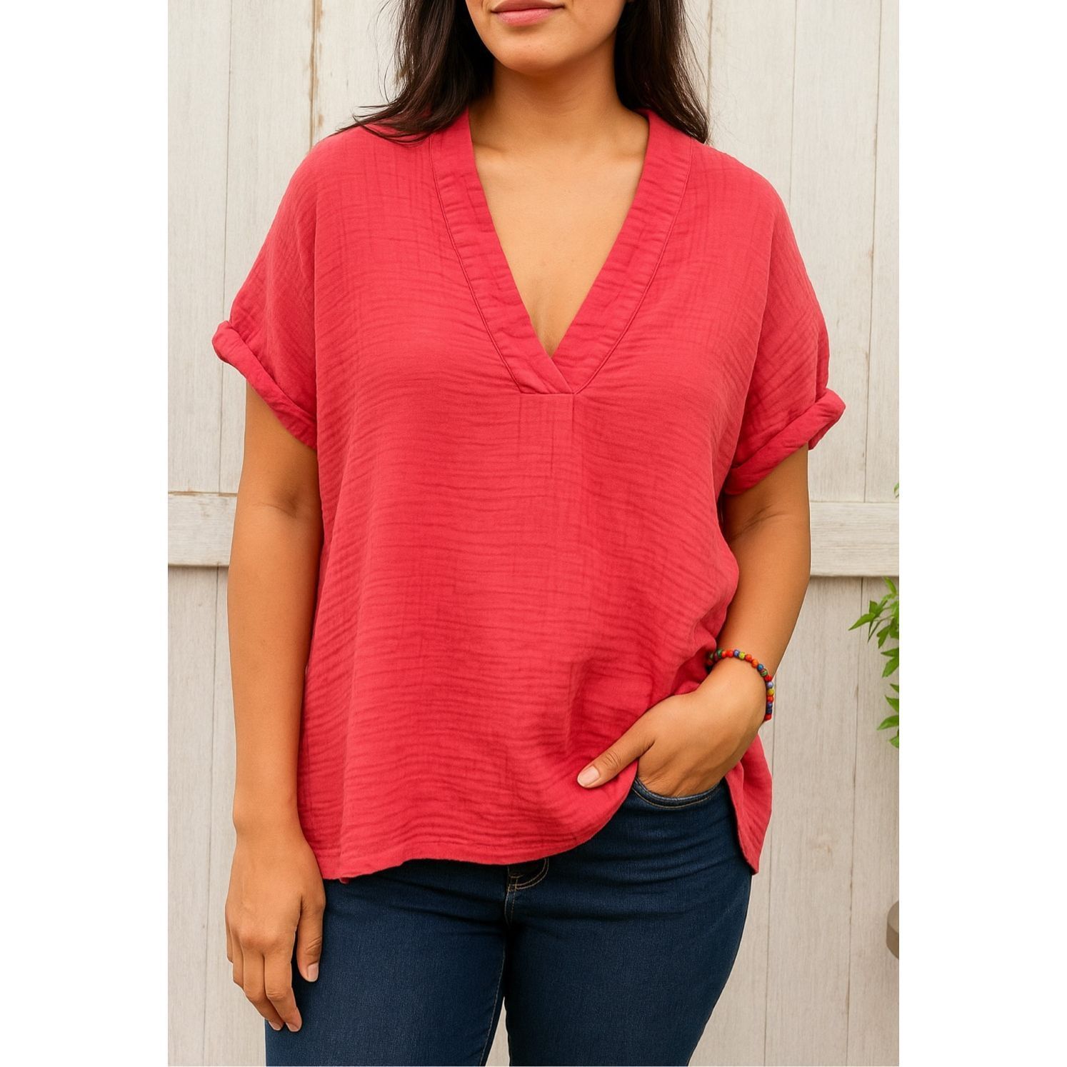 Xirena Xirena boho oversized lagenlook top short sleeves size XS Size XS / US 0-2 / IT 36-38 - 1 Thumbnail