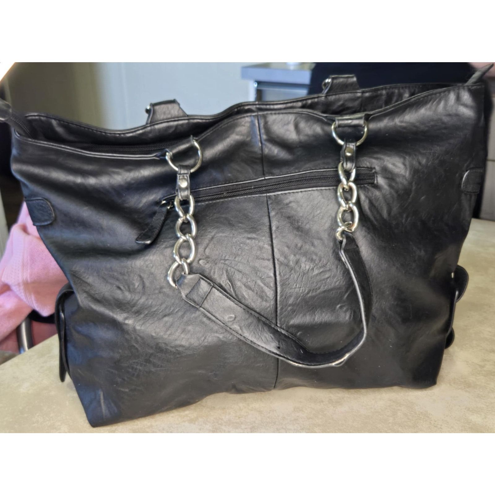 Kenneth Cole Kenneth Cole Reaction black leather chain and leather strap Size ONE SIZE - 2 Thumbnail
