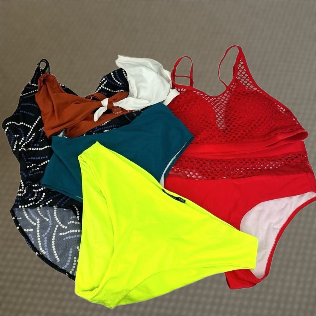 Boohoo Swimwear Women's 3pc Lot Set Green Open Back Bikini Size 1XL, Women's