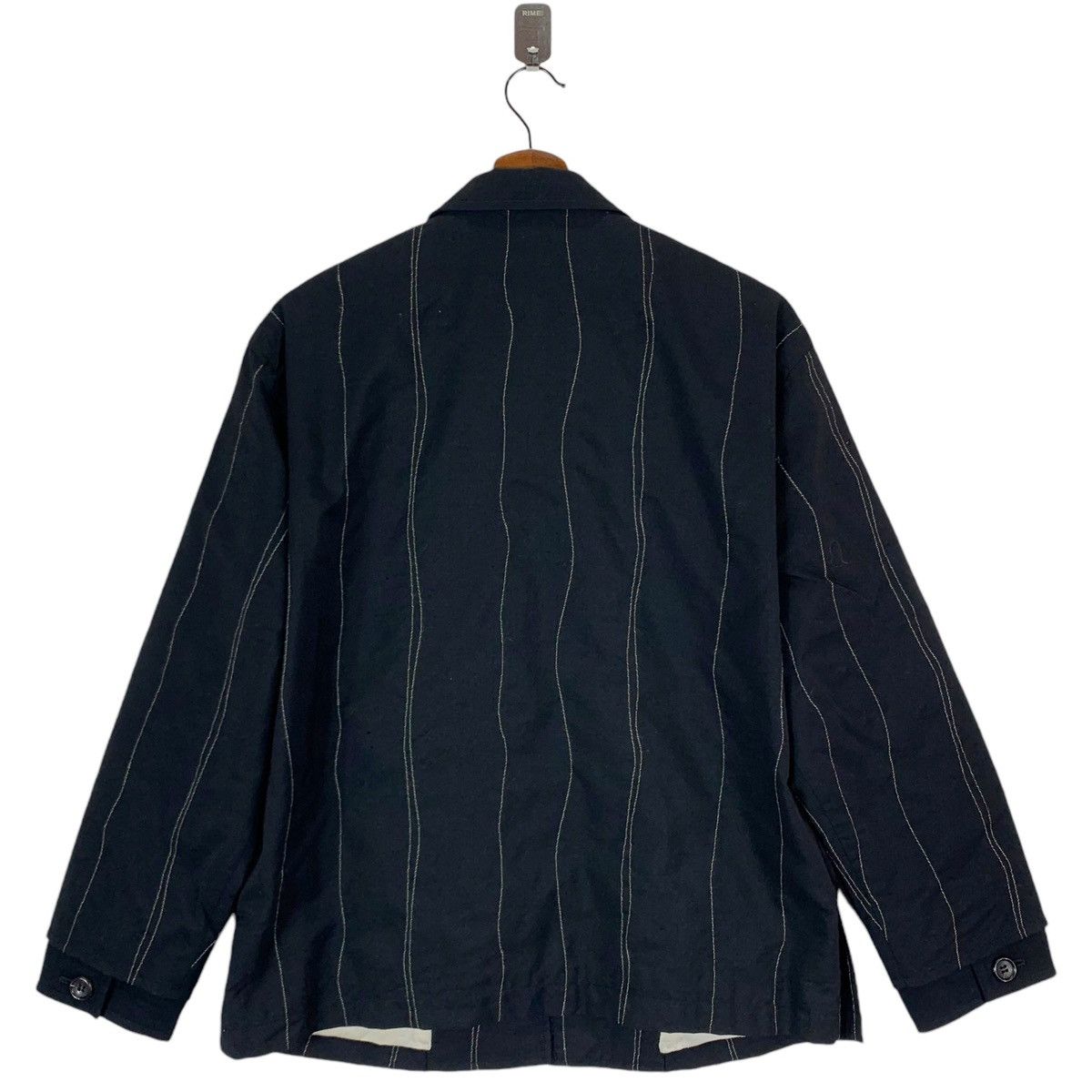 VINTAGE WORKSHOP YOHJI YAMAMOTO STRIPE BLACK ZIPPER JACKET