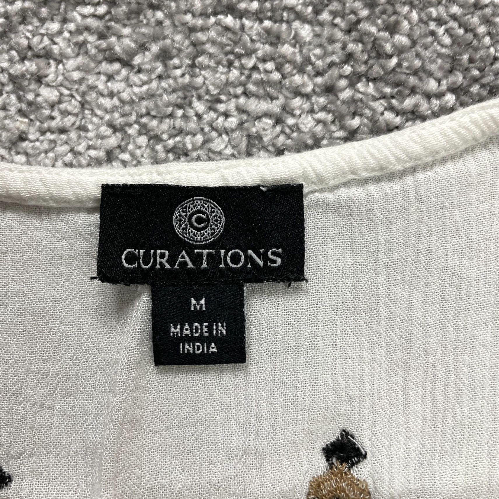 Vintage Curations Blouse Womens Medium White Casual Short Sleeve Rayon Embroidered Top Size M / US 6-8 / IT 42-44 - 5 Thumbnail