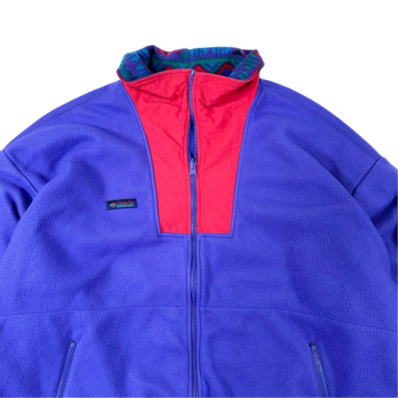 Vintage Vintage 90s Columbia Aztec Lined Purple Fleece Zip Up Size US XL / EU 56 / 4 - 2 Thumbnail