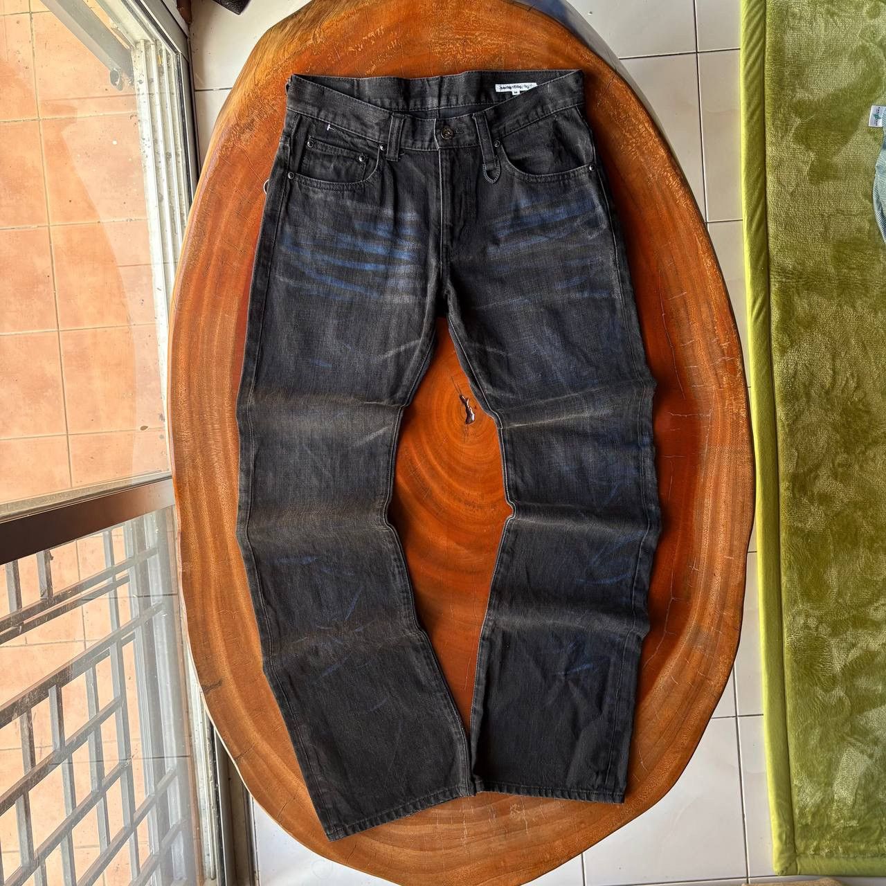 semanticdesign Semantic Design Acid Wash Bleach Flared Black Jeans Pants Size US 32 / EU 48 - 1 Thumbnail