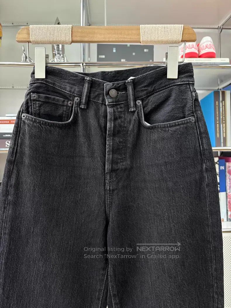 Acne Studios Acne Studios Smoky black leather label straight-leg jeans Size 25" / US 0 / IT 36 - 3 Thumbnail