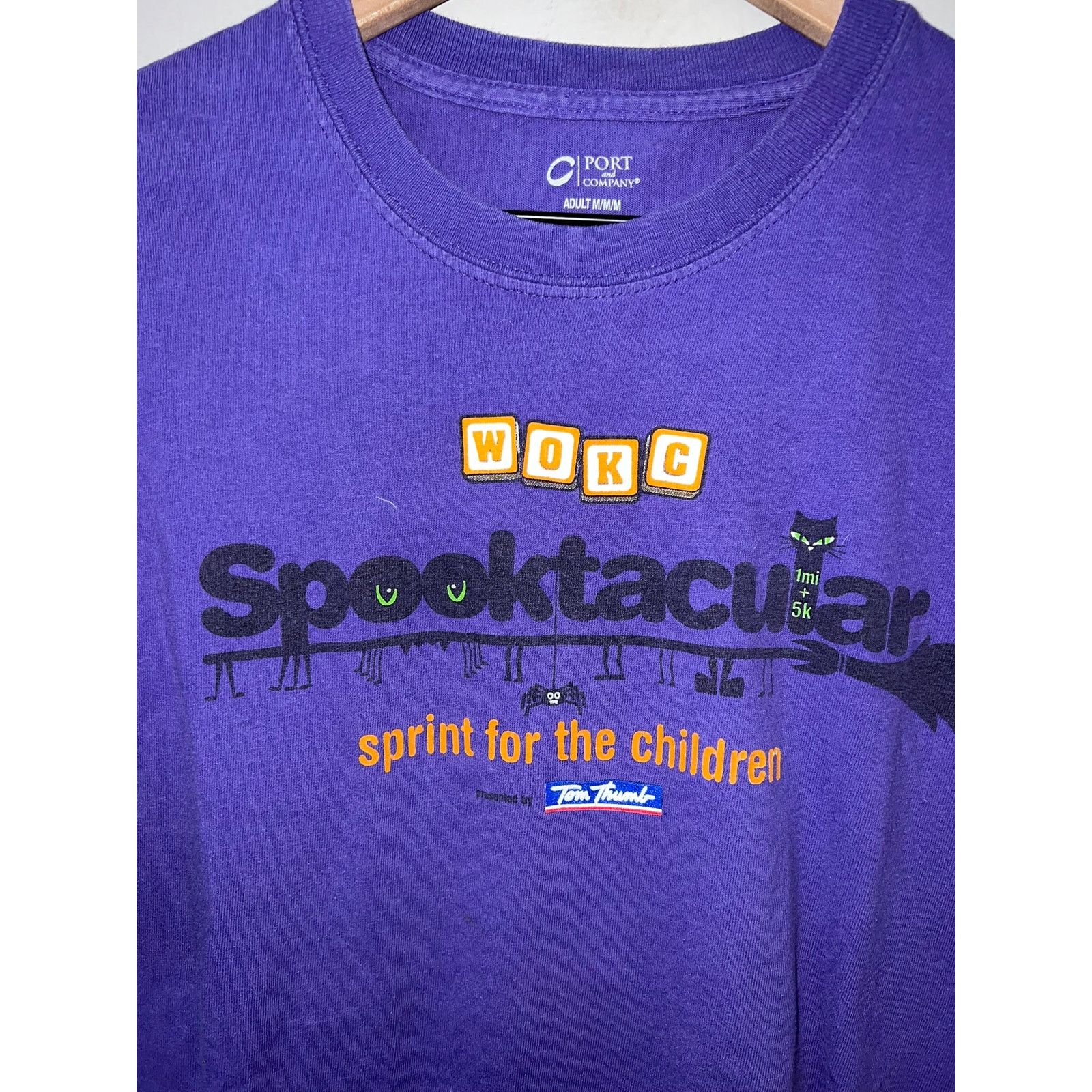 Port & Company Spooktacular Shirt Tom Thumb Halloween Tee Purple 2000s M Size US M / EU 48-50 / 2 - 2 Thumbnail