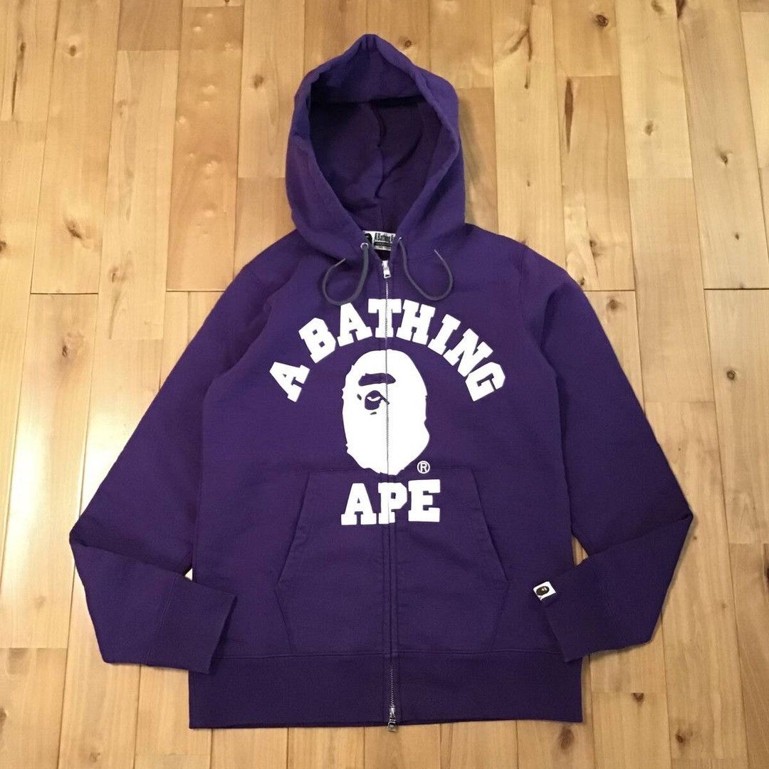 Bape BAPE College logo zip up hoodie a bathing ape NIGO Size US M / EU 48-50 / 2 - 1 Thumbnail