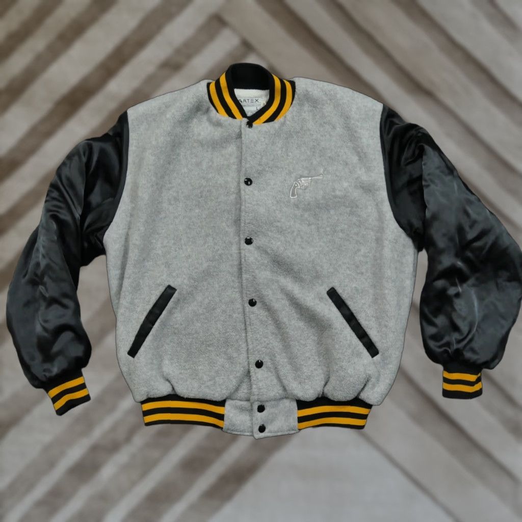 Vintage VINTAGE Artex Gun Jacket Mens Large Gray Black Fleece Bomber 80s Size US L / EU 52-54 / 3 - 1 Thumbnail