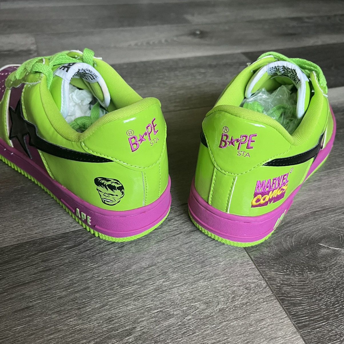 Bape × Marvel Comics RARE OG 2005 A BATHING APE BAPESTA HULK MARVEL LOW SHOES 9 Size US 9 / EU 42 - 5 Thumbnail
