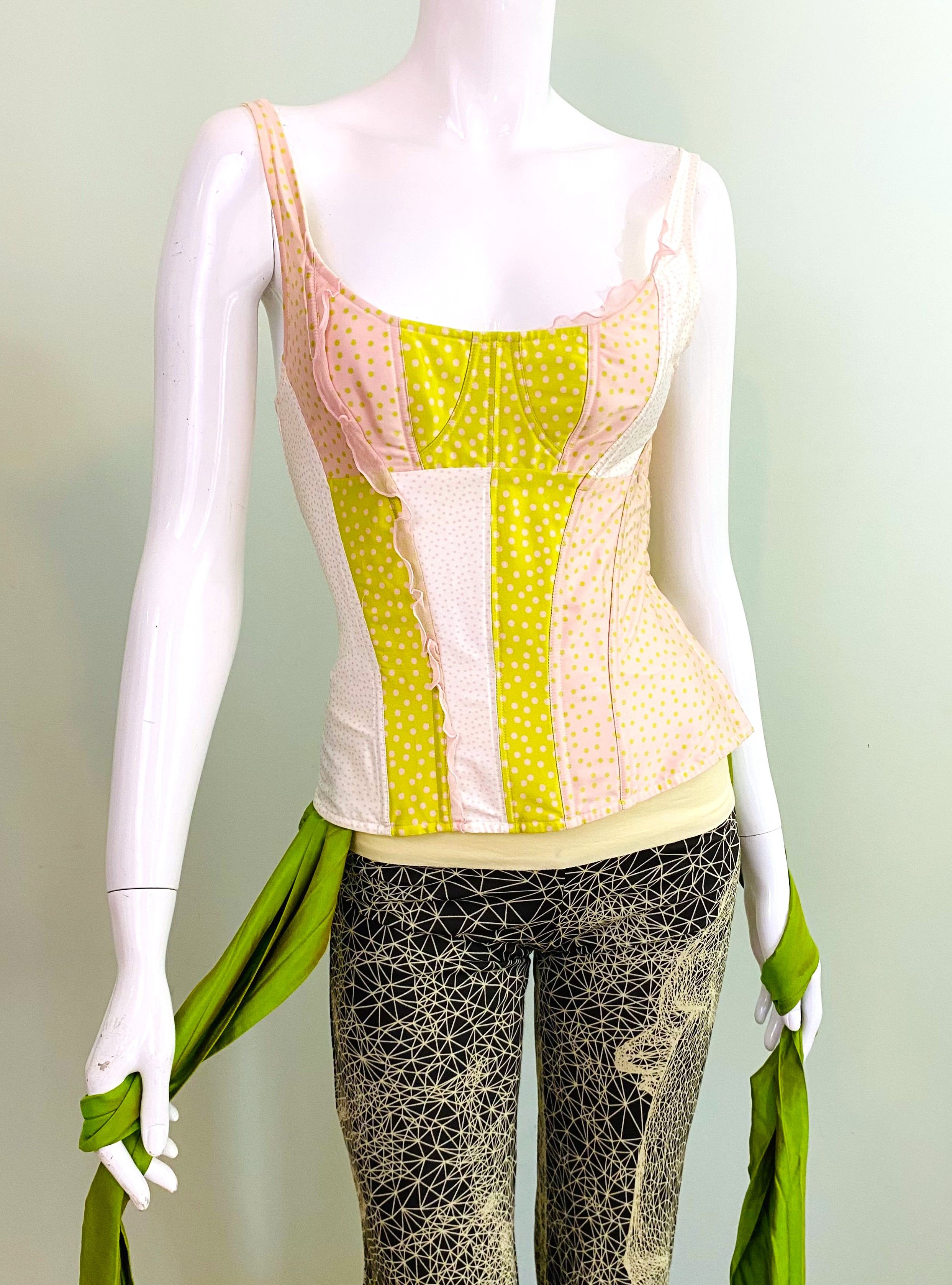 Christian Lacroix Christian Lacroix Fishbone Dot Medium Tee Top Corset Bustier Size M / US 6-8 / IT 42-44 - 2 Thumbnail
