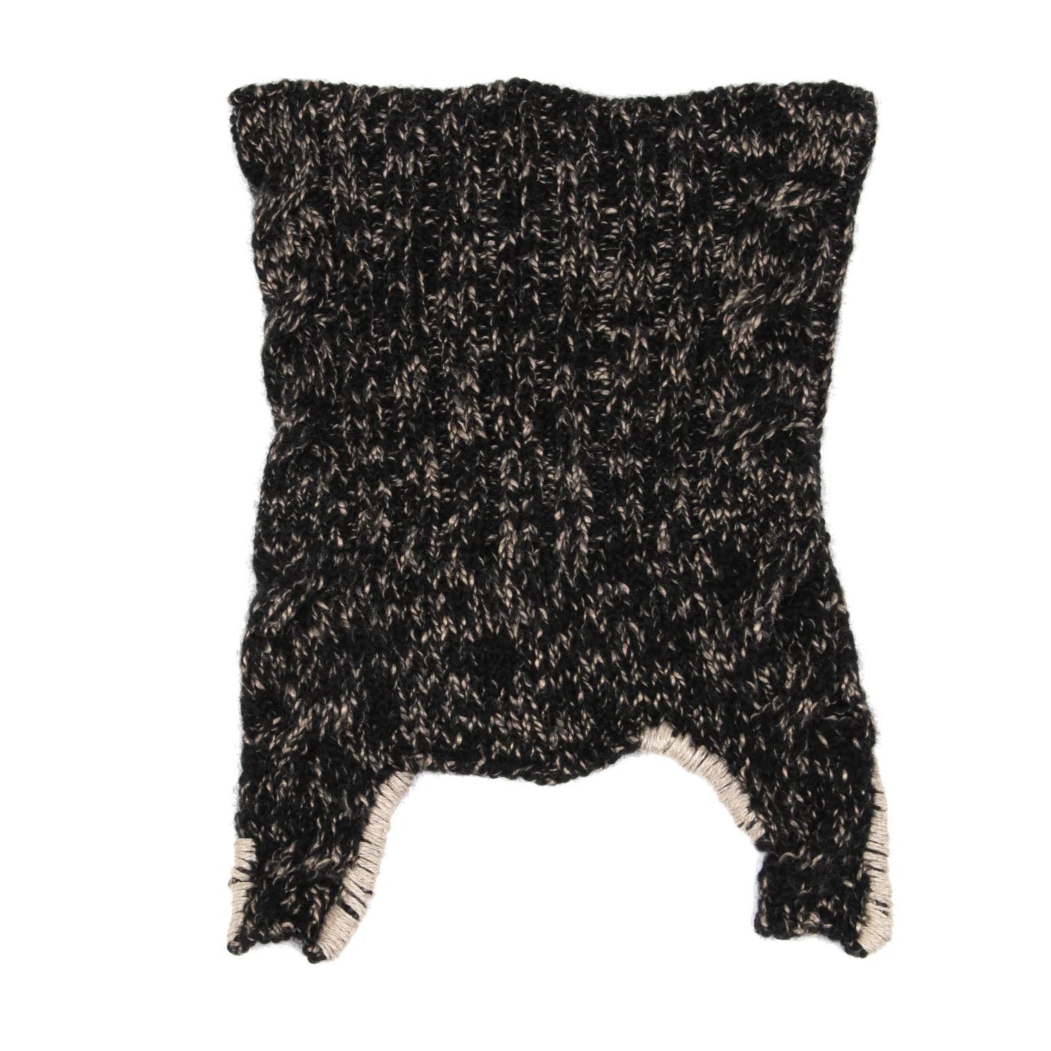 Yohji Yamamoto Yohji Yamamoto Wool Neck Warmer Black Beige Size ONE SIZE - 1 Thumbnail