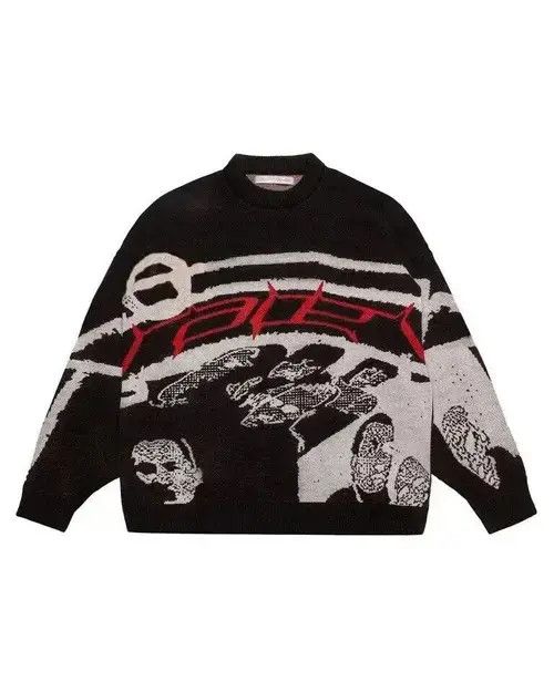 Aran Isles Knitwear × High Sport × Japanese Brand Oversized Graphic Knitted Sweatshirt Sweater Pullover Size US L / EU 52-54 / 3 - 1 Thumbnail