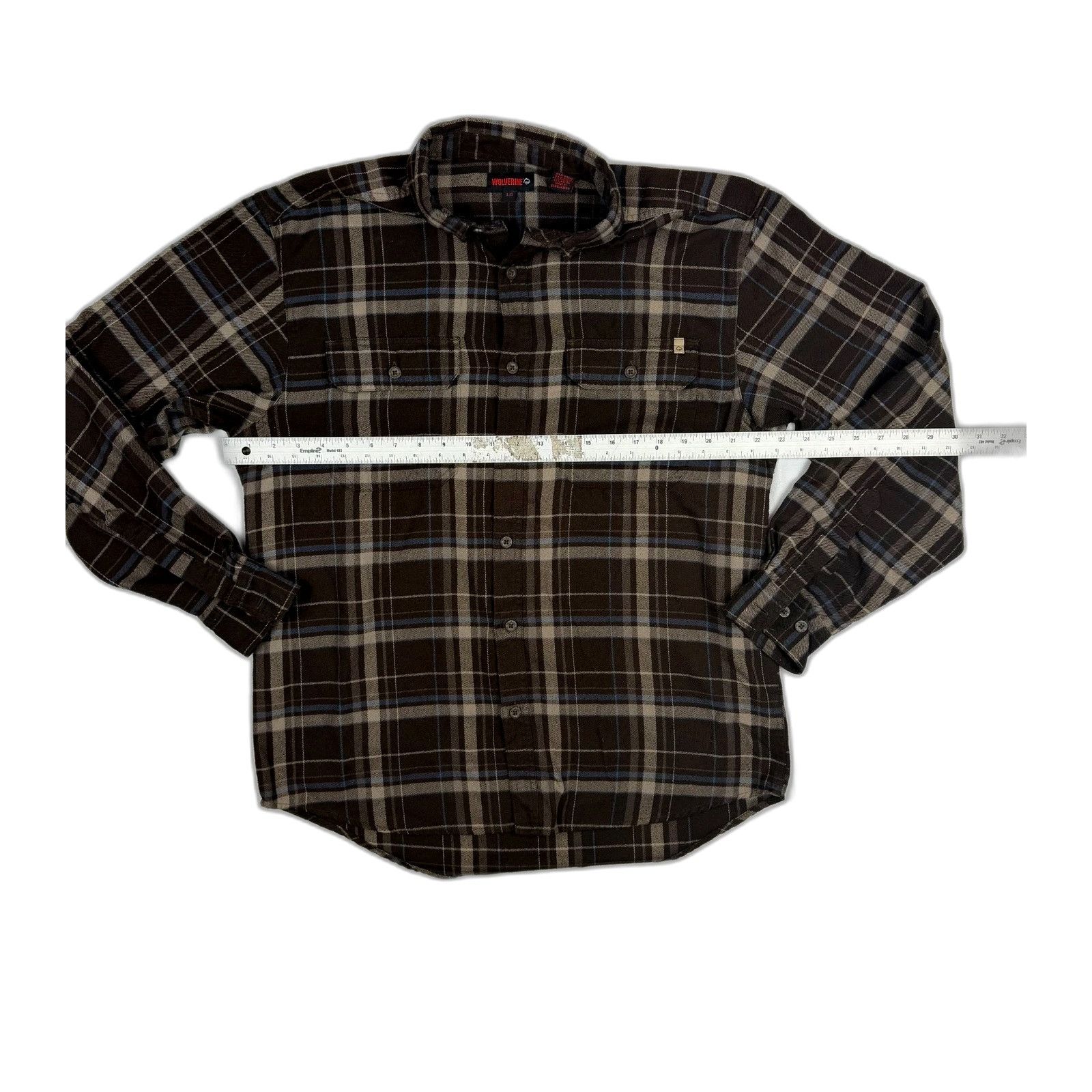 Wolverine Wolverine Shirt Mens XL Brown Flannel Plaid Button Up Workwe Size US XL / EU 56 / 4 - 4 Thumbnail