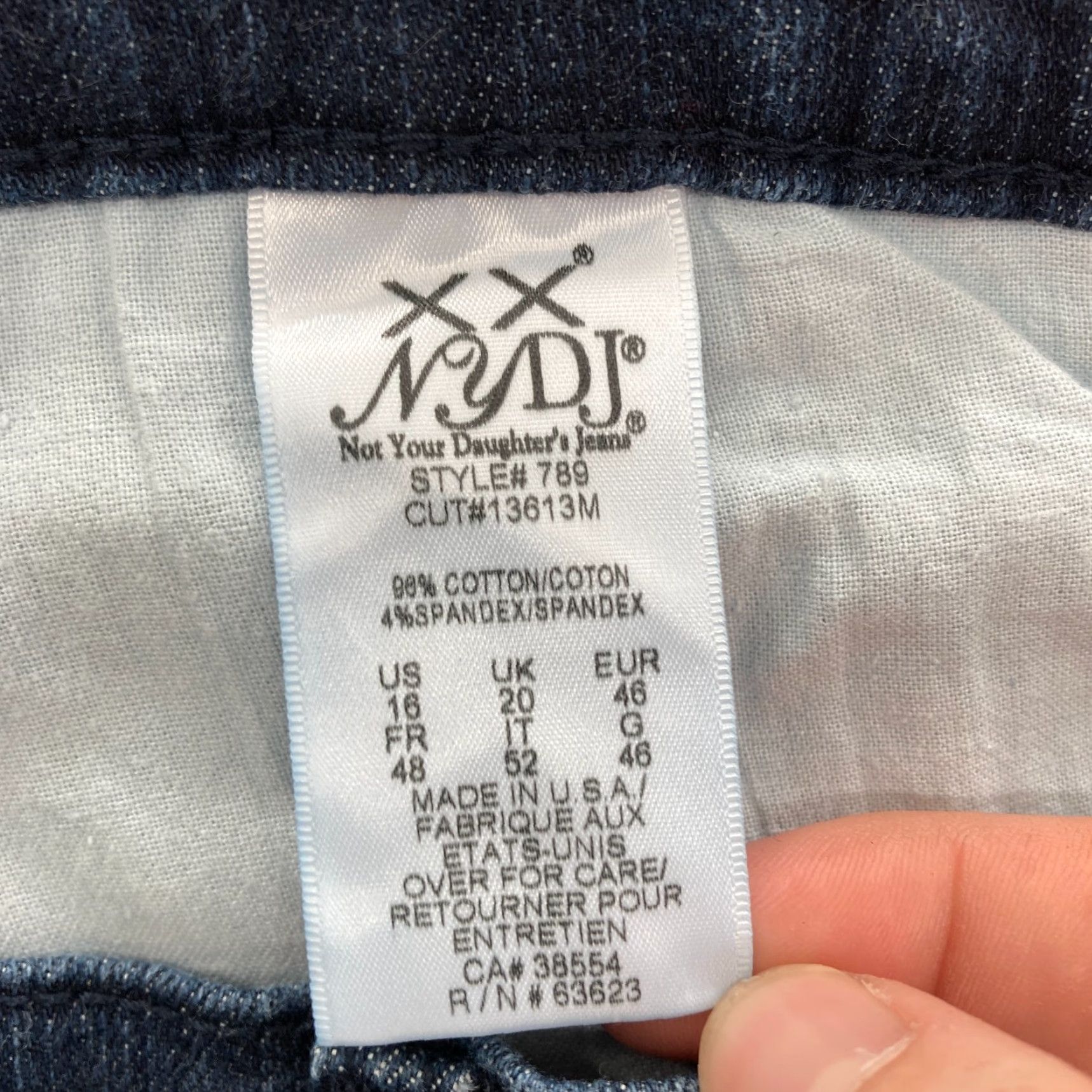 NYDJ NYDJ Bootcut Jeans Women's 16 Dark Blue Stretch Denim High Rise Comfort Regular Pocket City College Preppy Size 38" / US 16 / IT 52 - 5 Thumbnail