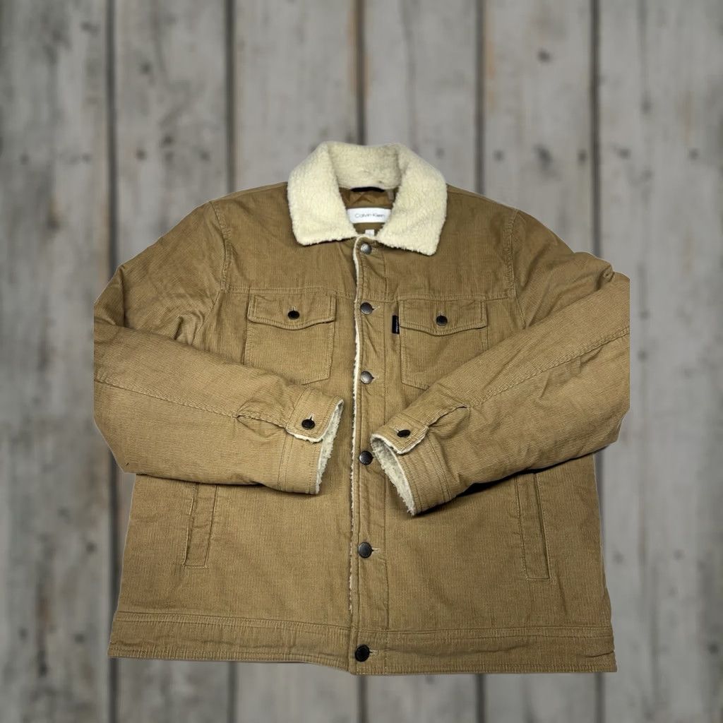 Calvin Klein Calvin Klein Jacket Corduroy Trucker Bomber L Brown Men Size US L / EU 52-54 / 3 - 1 Thumbnail