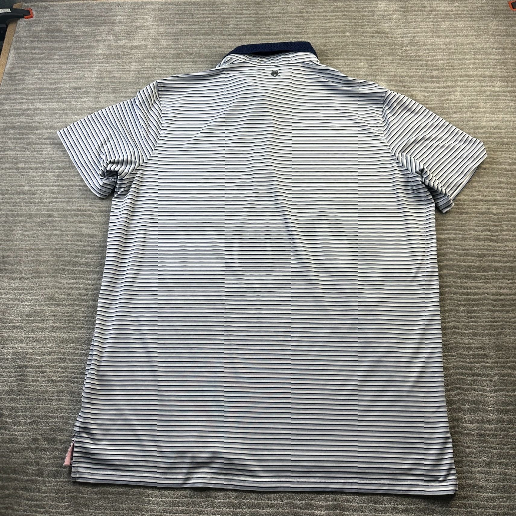 Vintage Greyson Polo Shirt Mens XL Blue Golf Performance Logo Striped Short Sleeve Collared Button Polo Size US XL / EU 56 / 4 - 2 Thumbnail