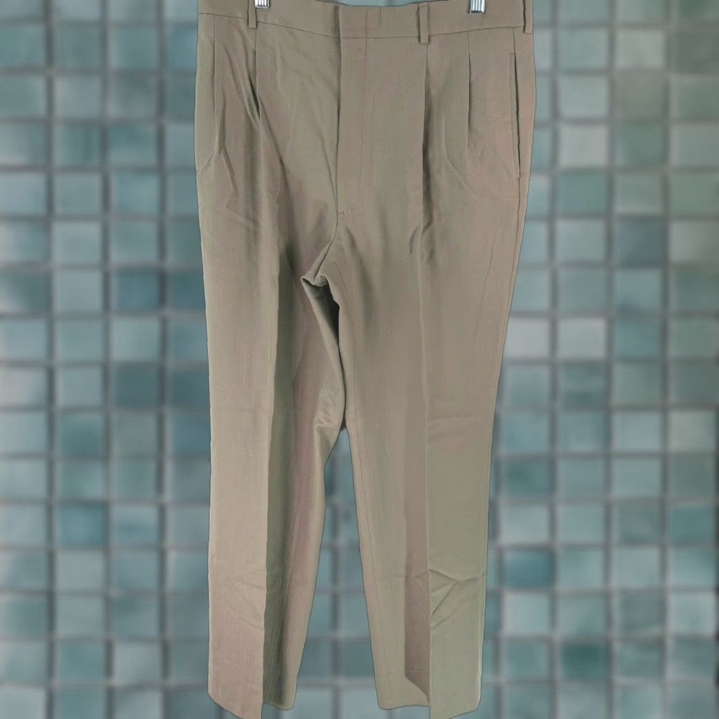 Stanley Blacker Stanley Blacker Mens Dress Pant Pant Casual Tan 36X32 Regular Straight Flat Front Belt Loops to Inseam 32in - Vintage No, 100% Genuine US Seller Size US 36 / EU 52 - 1 Thumbnail