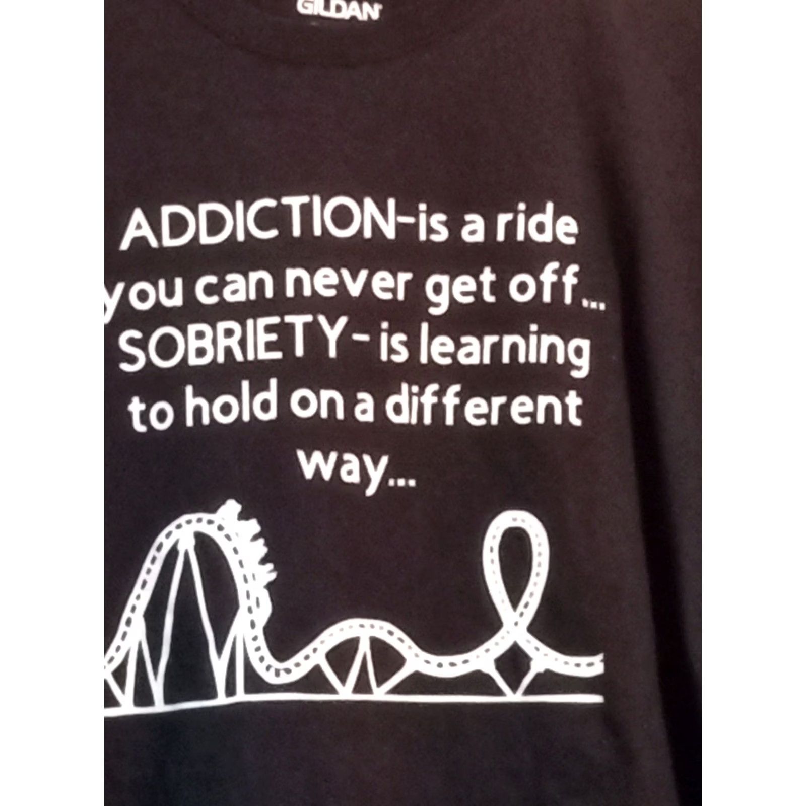 Gildan ADDICTION - SOBRIETY BLACK 3XL SS TSHIRT GILDAN COTTON 52" X 32" Size US XXL / EU 58 / 5 - 3 Thumbnail