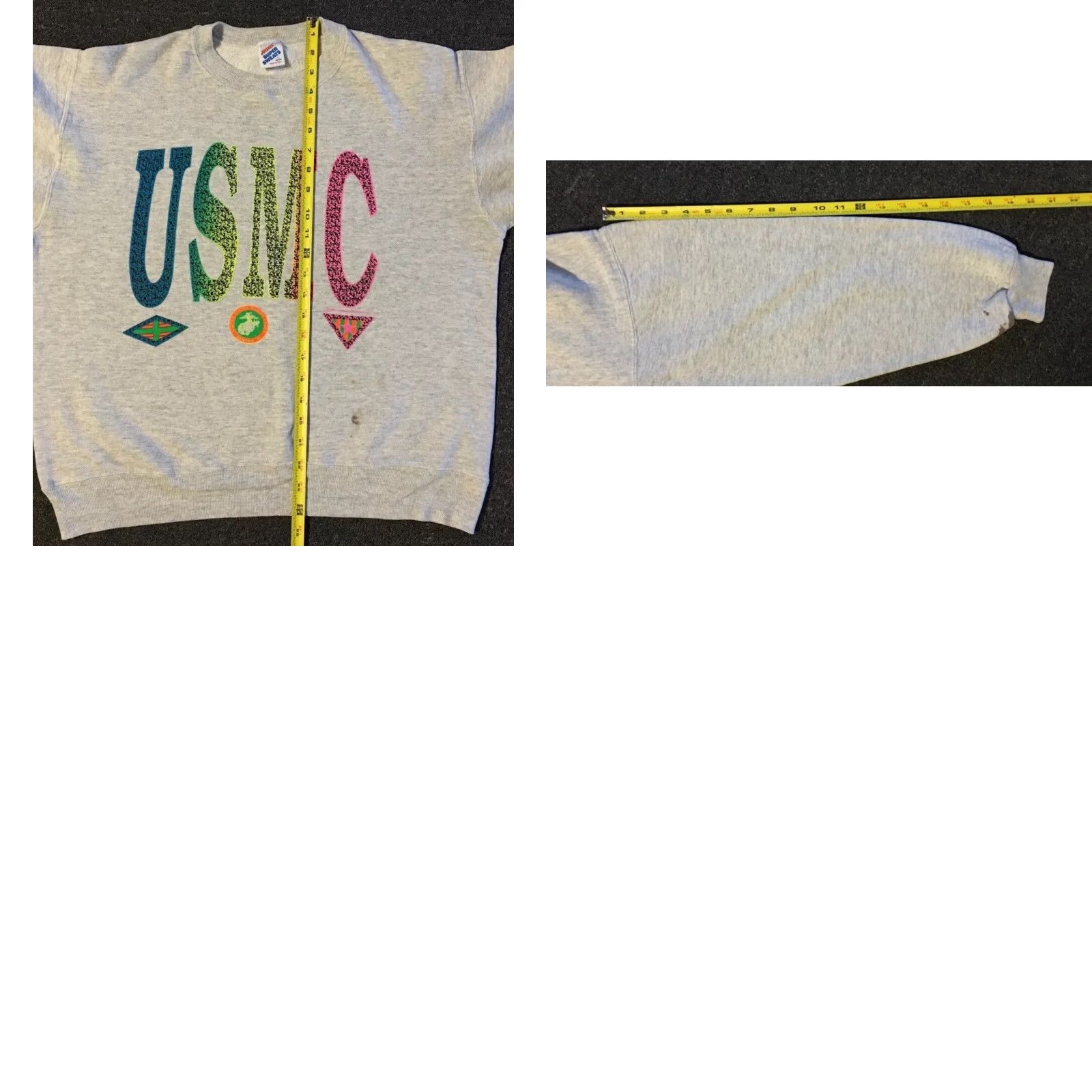 Vintage VINTAGE USMC Sweatshirt S Boxy Gray 80s Navy Marine Corps Pullover Hoodie Mens Grunge/Retro 90s College USA Size US S / EU 44-46 / 1 - 10 Thumbnail