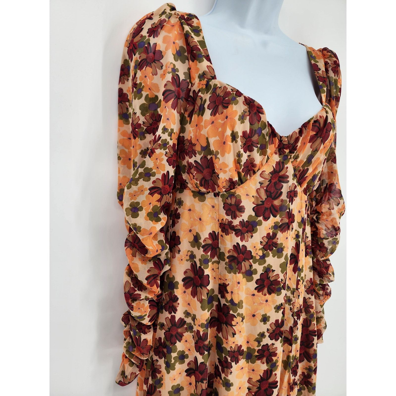 Asos ASOS Design Nude Floral Maxi Dress Women's Size 2 Size XS / US 0-2 / IT 36-38 - 4 Thumbnail