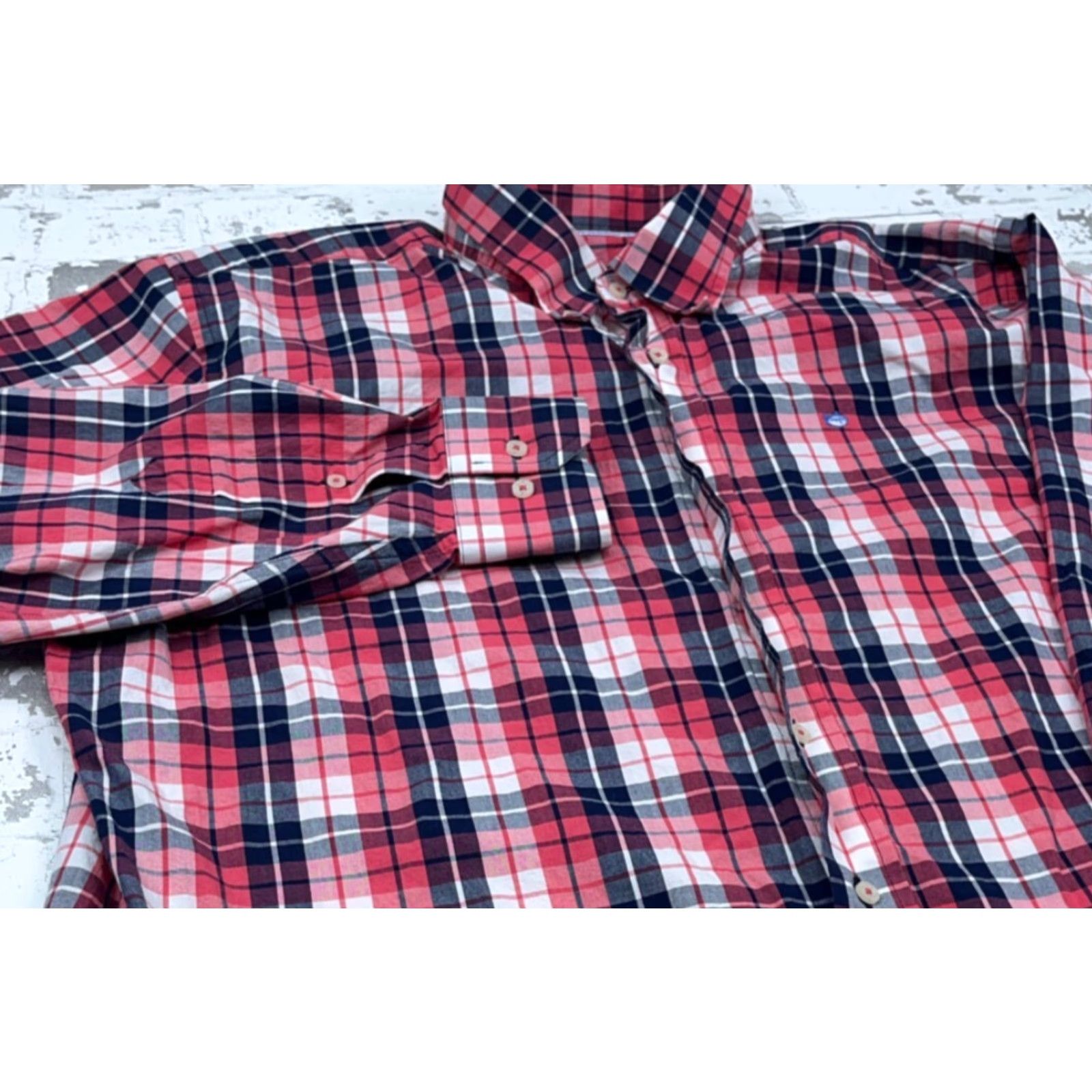 Southern Tide Southern Tide Shirt Men XL Pink Plaid Button-Up Fish Poplin Cotton Stretch Size US XL / EU 56 / 4 - 5 Thumbnail