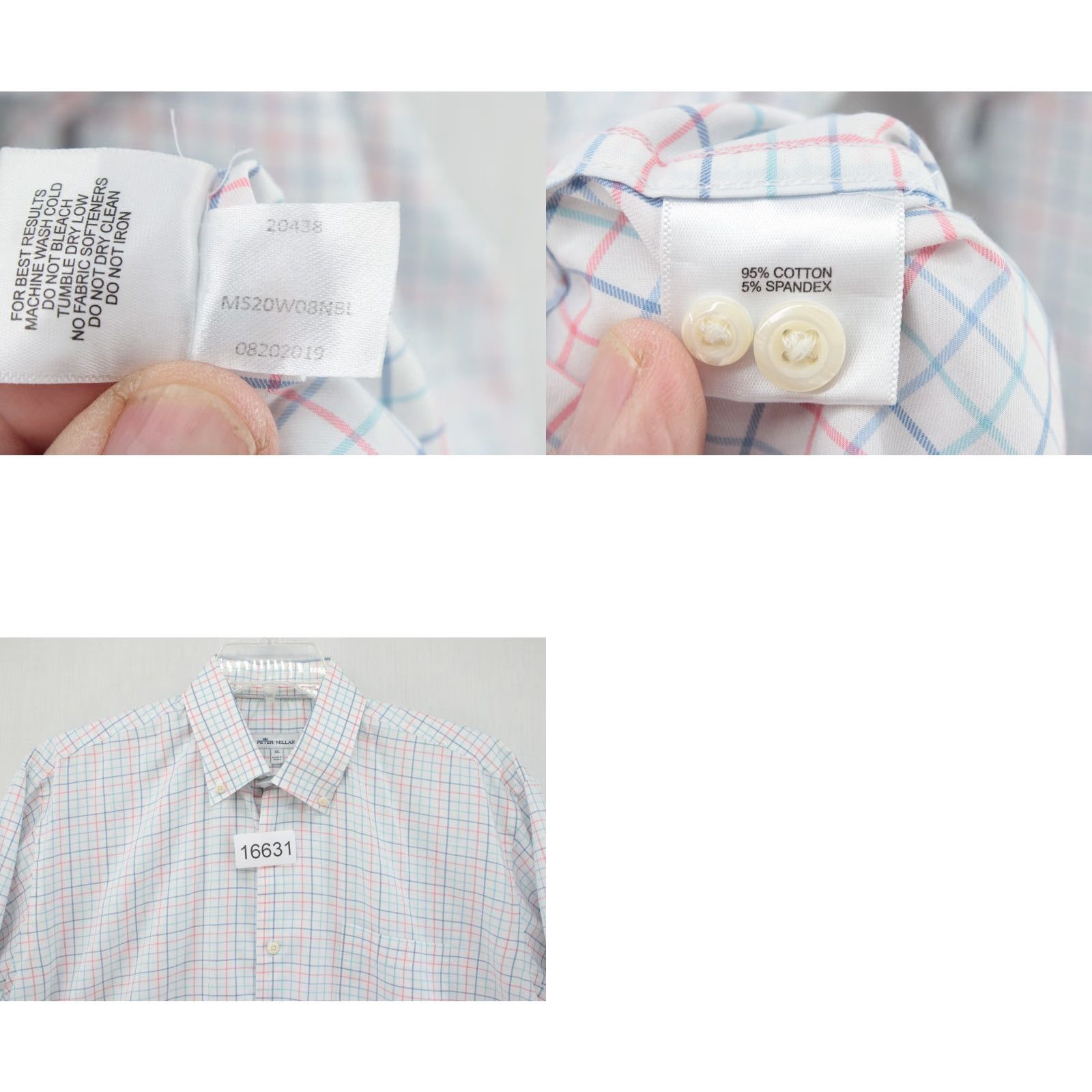Peter Millar Peter Millar Shirt Men's XL White Blue Red Plaid Stretch Crown Ease Emory Sport Size US XL / EU 56 / 4 - 8 Thumbnail