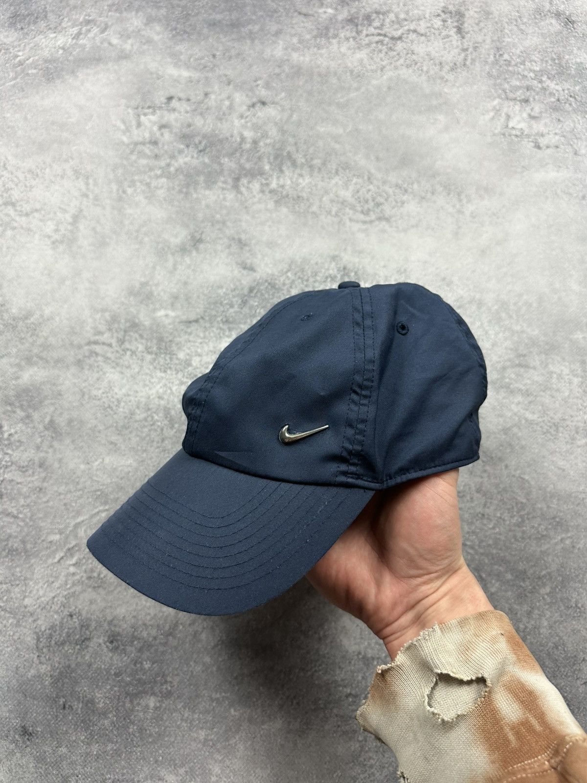 Nike Vintage Y2K Nike Metal Swoosh Baseball Cap Blue Drill Hat Size ONE SIZE - 1 Thumbnail