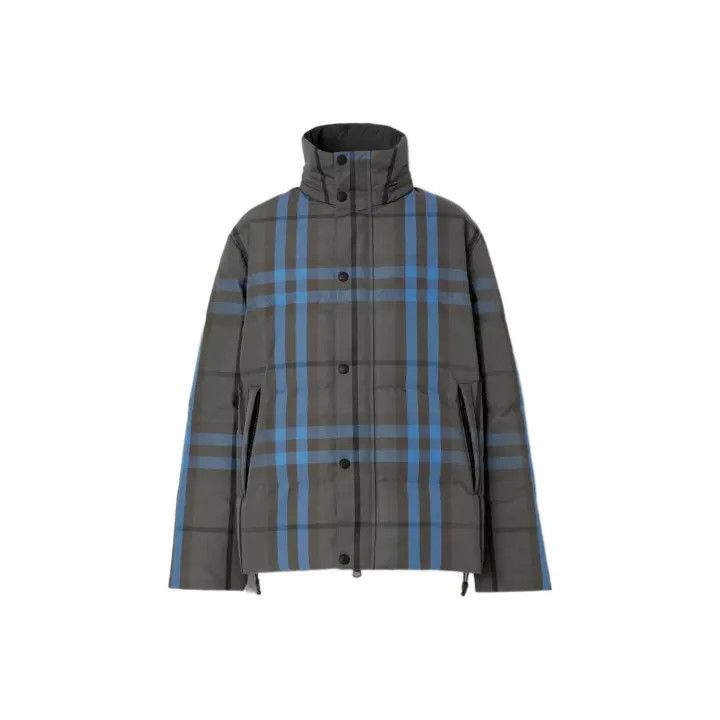 Burberry Burberry Gray Plaid Long Sleeve Down Jacket Size US S / EU 44-46 / 1 - 1 Thumbnail