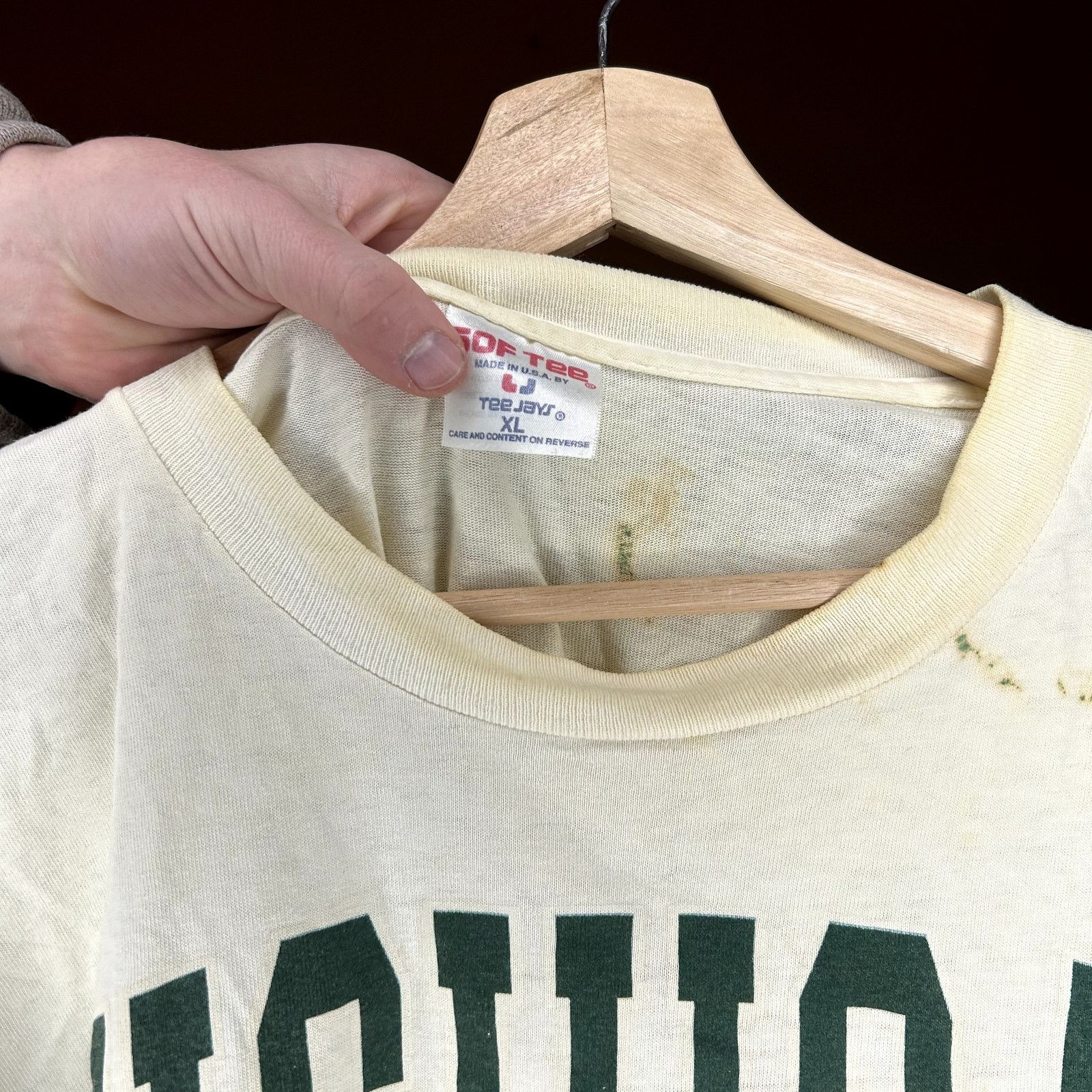 TEE JAYS × Vintage Vintage 90s Michigan State T-Shirt Super stained XL Size US XL / EU 56 / 4 - 5 Thumbnail