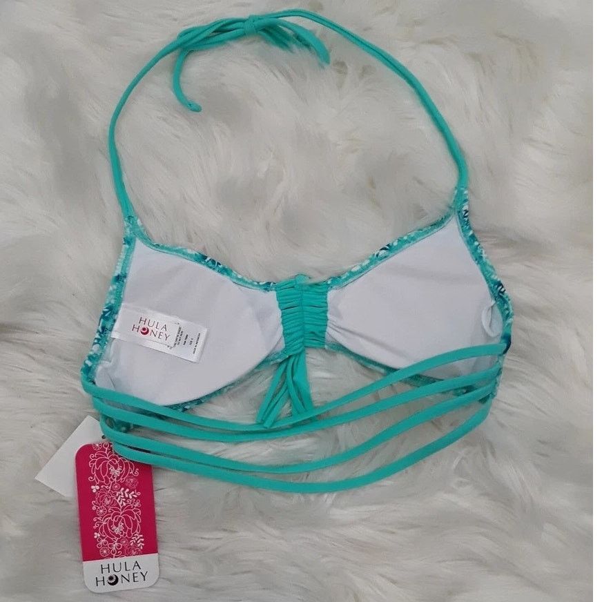 Other Hula Honey Sz S Bralette Halter Bikini Top Strappy Cutouts Size ONE SIZE - 5 Thumbnail