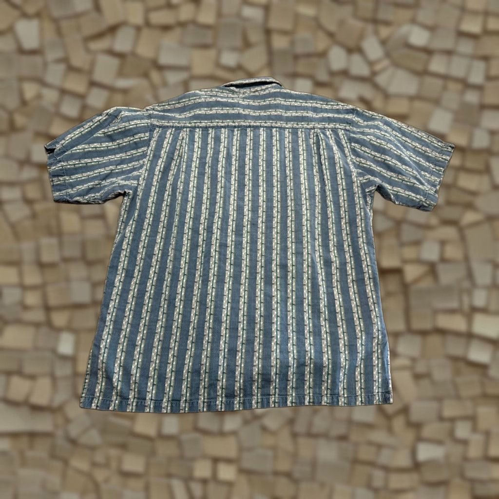 Vintage Columbia Shirt Men's Medium Gray Short Sleeve Button Up Striped Casual Size US M / EU 48-50 / 2 - 1 Thumbnail