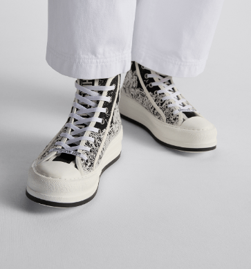 Dior o1w1db10625 High-Top Platform Sneakers in White/Black Size US 6 / IT 36 - 8 Thumbnail