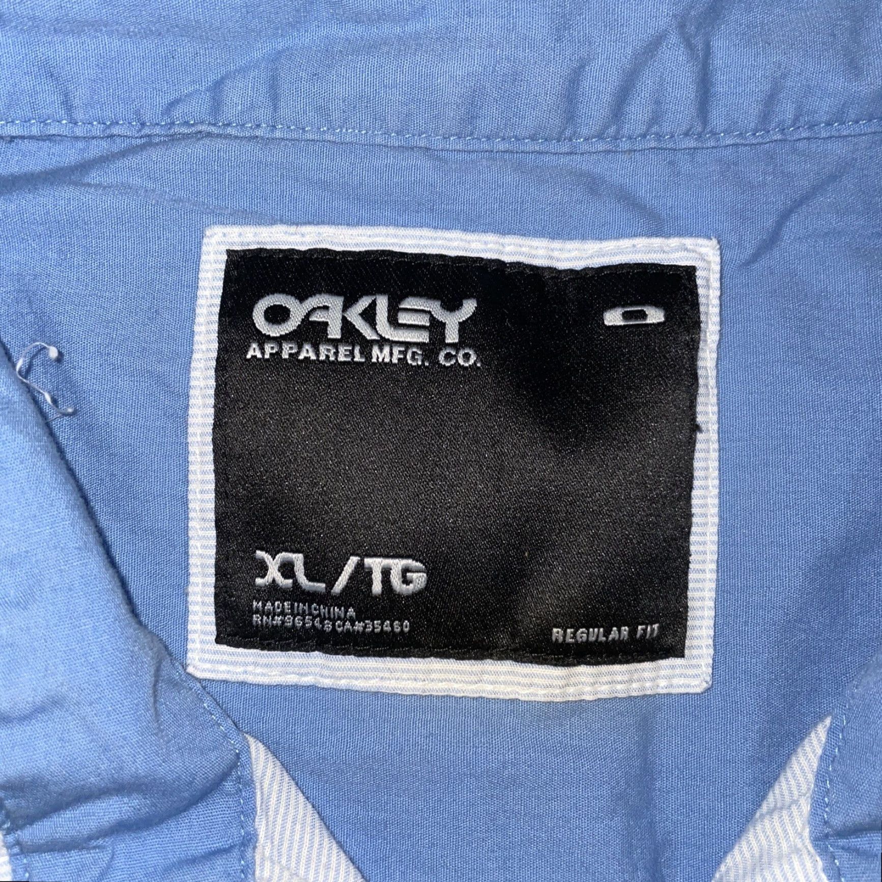 Oakley Oakley Striped Blue Button-Up Shirt Mens XL Short Sleeve Size US XL / EU 56 / 4 - 3 Thumbnail