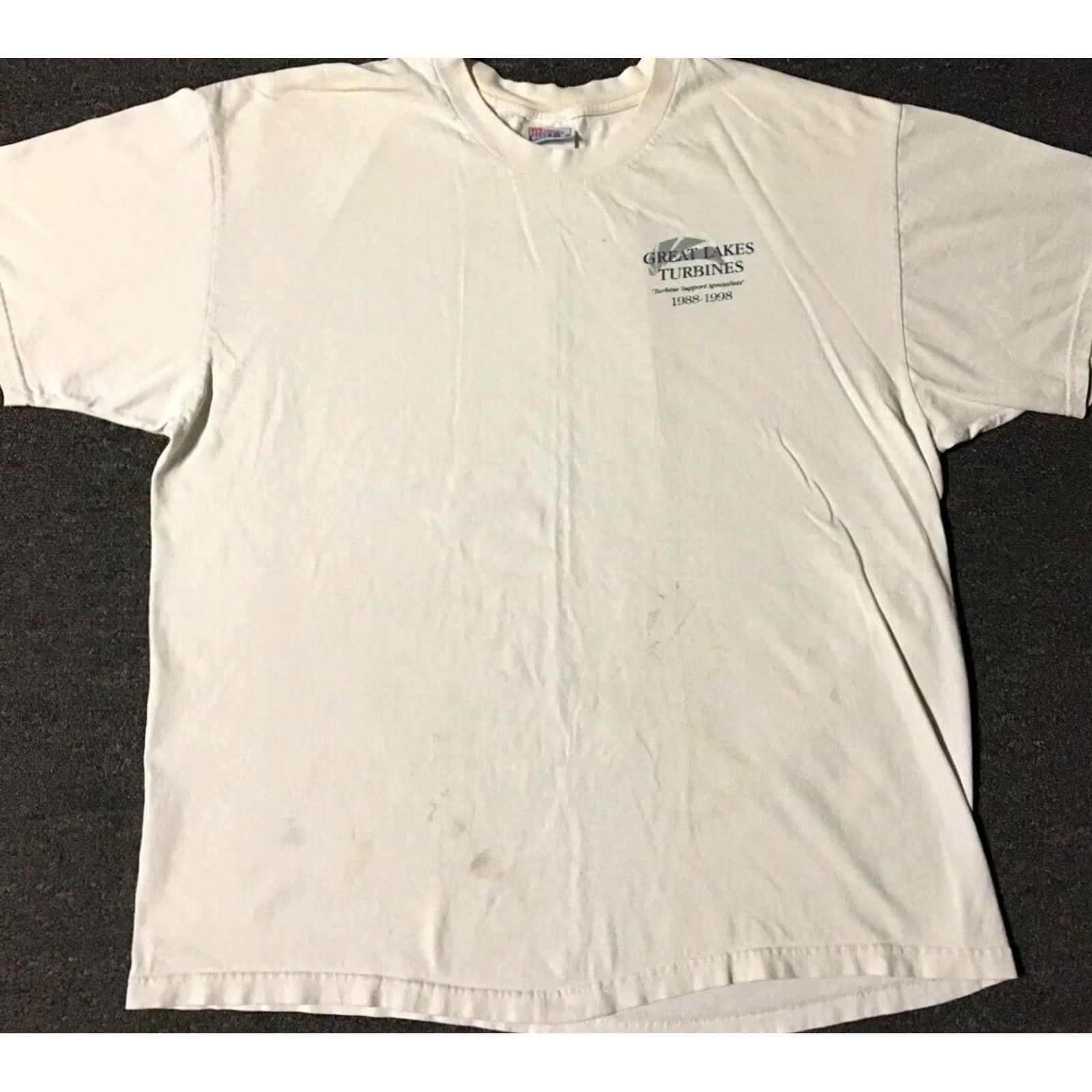Vintage VINTAGE Great Lakes Turbines Shirt XL White 90s Grunge Planes Aviations USAF NBAA Las Vegas Mens Graphic Tee Size US XL / EU 56 / 4 - 2 Thumbnail