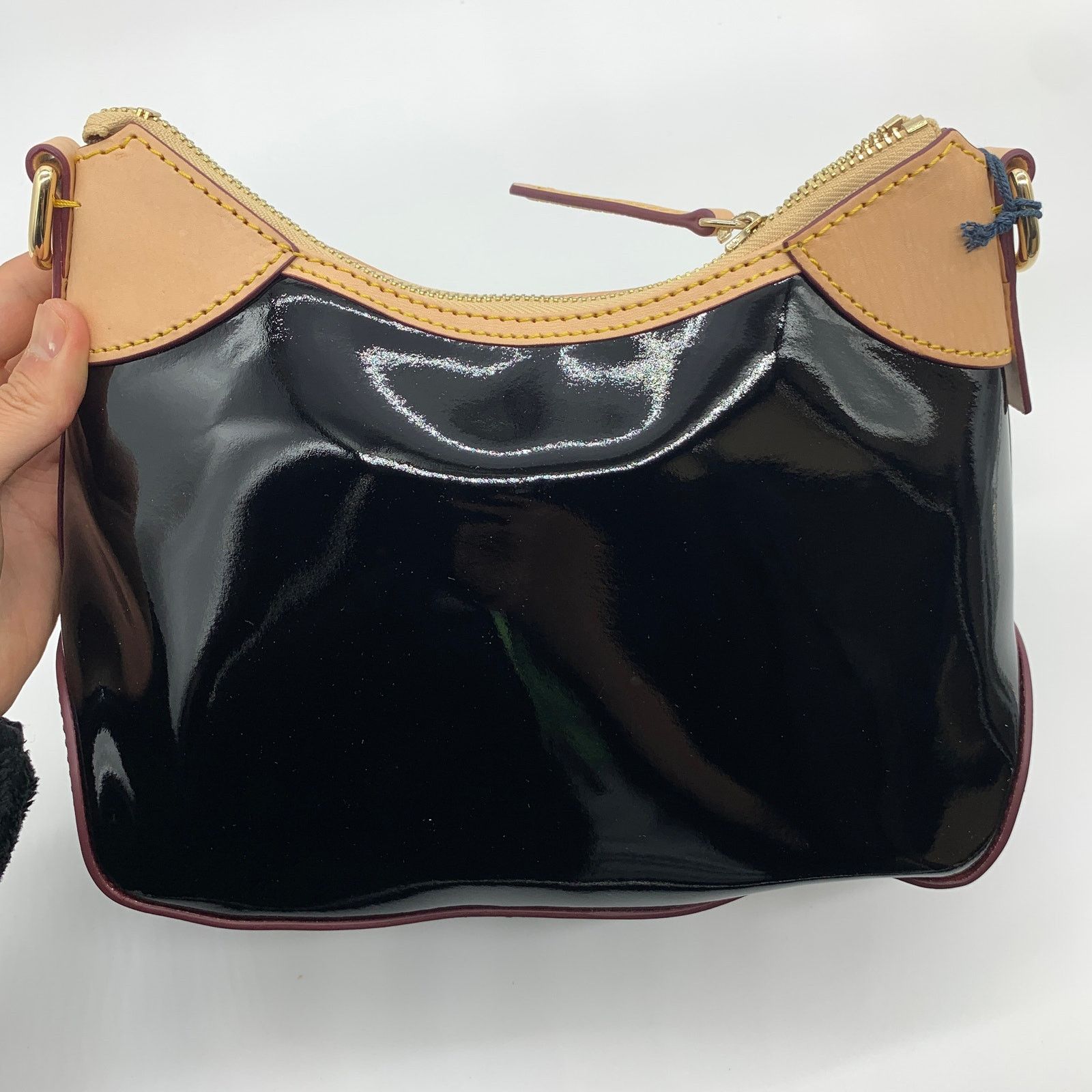 Dooney & Bourke Dooney & Bourke Black Patent Leather Small Hobo Purse Size ONE SIZE - 3 Thumbnail