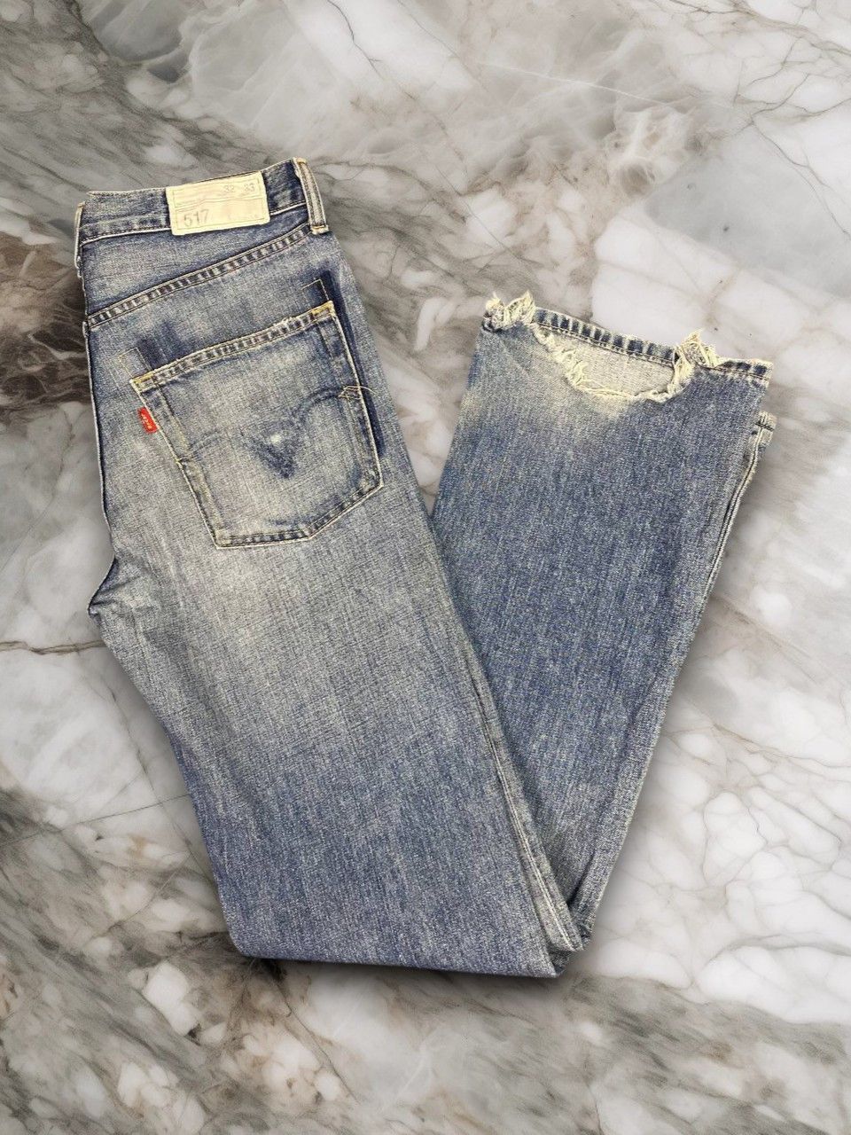 Levi's vintage levis 517 white label bootcut flare denim Size US 33 - 1 Thumbnail